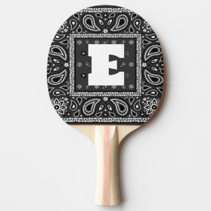 Black Paisley Bandana Birthday Hip Hop Rap Scarf Ping Pong Paddle