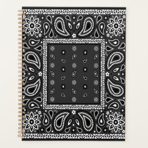 Black Paisley Bandana Birthday Hip Hop Rap Scarf Planner