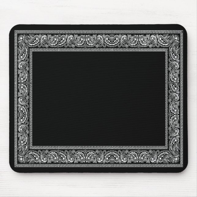 Black Paisley Bandana Mouse Pad (Front)