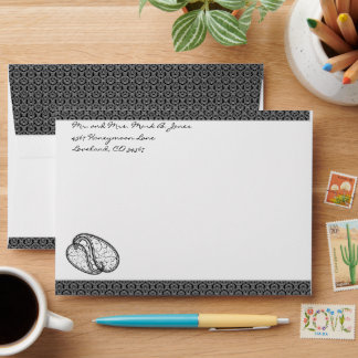 Black Paisley DamaskWedding Envelopes