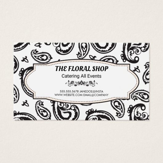 Black Paisley Flower Pattern (Front)
