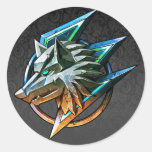 BLACK PAISLEY GAMING WOLF CLASSIC ROUND STICKER