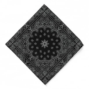 Black Paisley Pattern Bandana