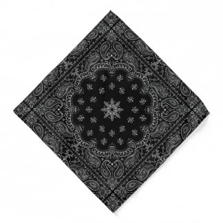 Black Paisley Pattern Bandana