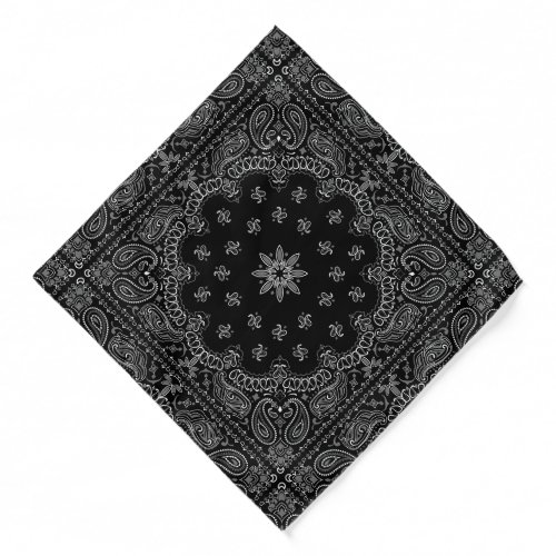 Black Paisley Pattern Bandana