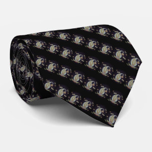 Black Paisley Striped Indian Pattern Tie