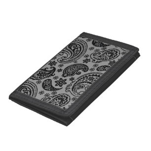 Black Paisley Tri-fold Wallet
