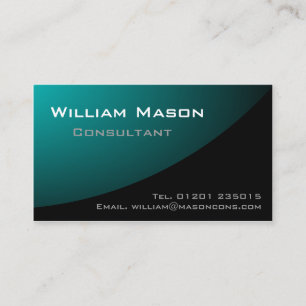Black Pale Blue Curved, Professional Business Card