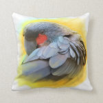 Black Palm Cockatoo Realistic Painting Pillow