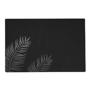 Black Palm Fronds Silhouettes Placemat