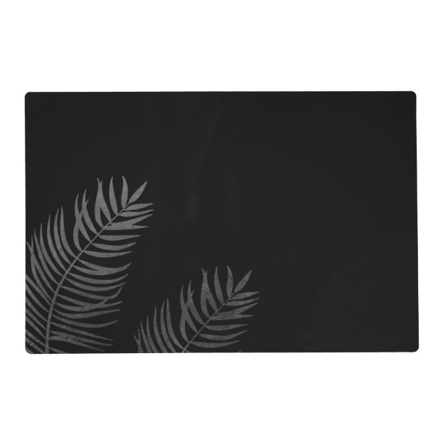 Black Palm Fronds Silhouettes Placemat (Front)