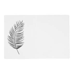 Black Palm Fronds Silhouettes White Placemat