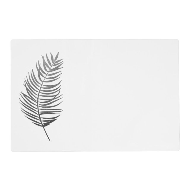 Black Palm Fronds Silhouettes White Placemat (Front)