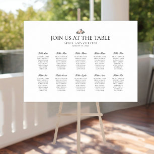 Black Palm Table Setting Chart