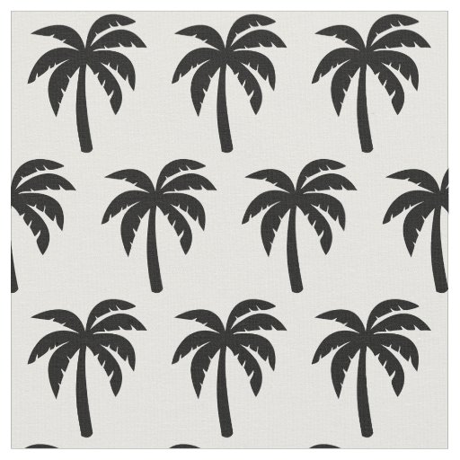 Black Palm Tree Fabric