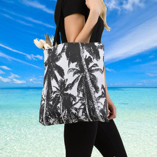 Black Palm Trees Medium Shoulder Bag