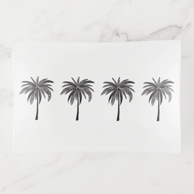 Black Palm Trees Serving Tray (Front)