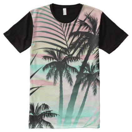 Black palms at sunset All-Over-Print shirt