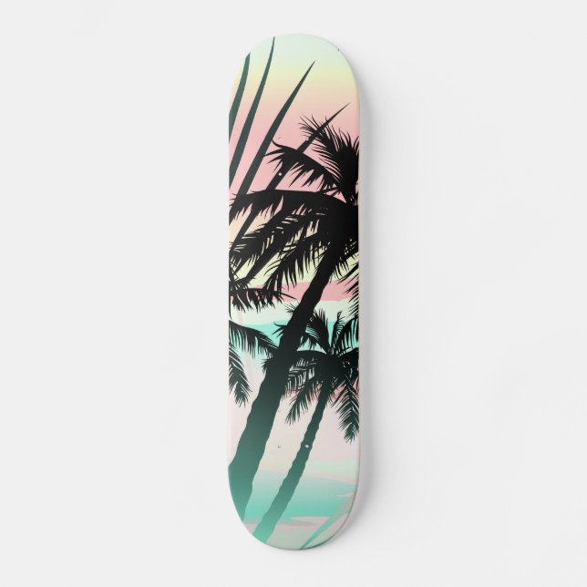 Black palms at sunset skateboard (Front)