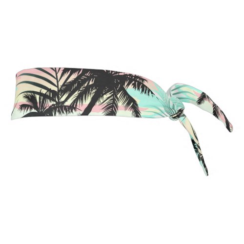 Black palms at sunset tie headband