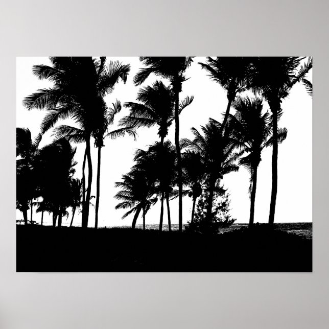 Black Palms Print Poster (Front)