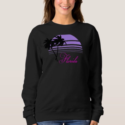 Black Palms Purple Sunset Pink Florida Sweatshirt