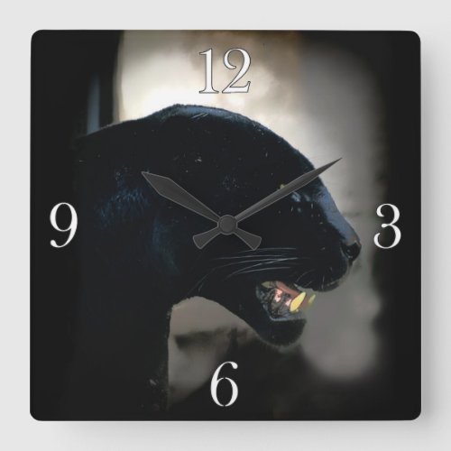 Black Panther Animal_lover Square Wall Clock