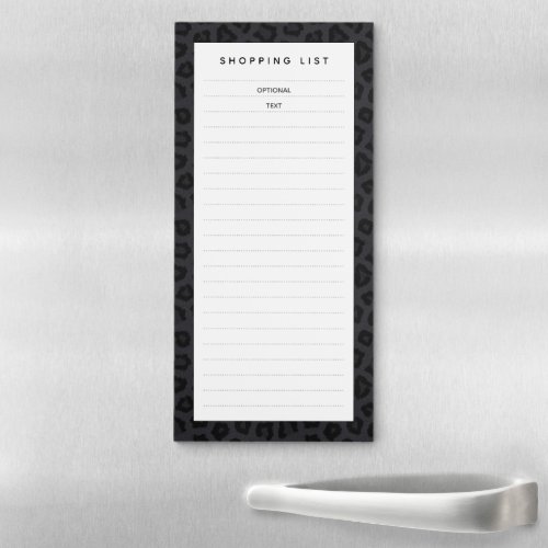 Black Panther Animal Print Blank Shopping List Magnetic Notepad