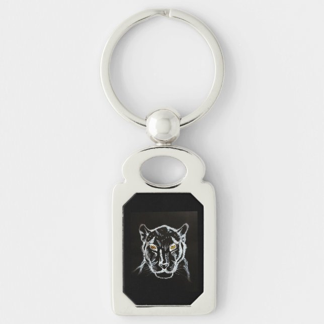 BLACK PANTHER ART NECKLACE KEYCHAIN (Front)