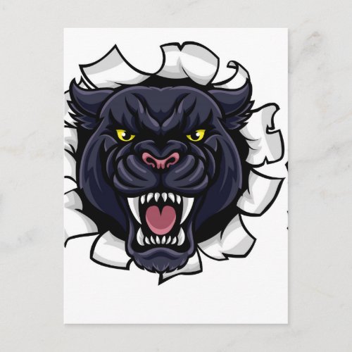 Black Panther Basketball Mascot Postcard