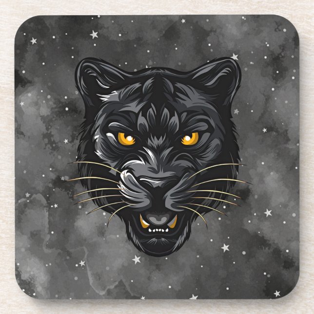 Black Panther Beverage Coaster (Front)