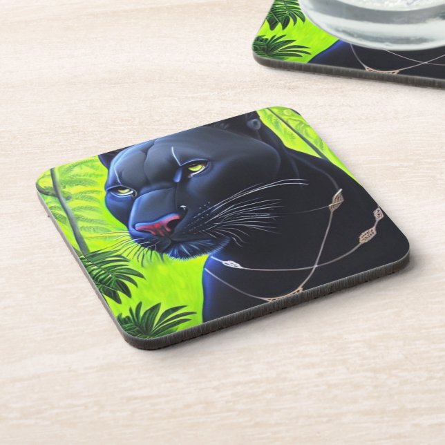 Black Panther Beverage Coaster (Left Side)