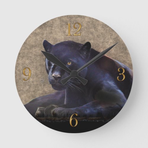 Black Panther Big Cat Animal_Lovers Wall Clock