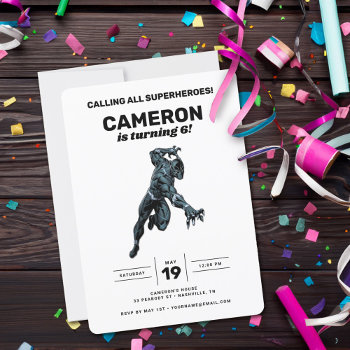 Black Panther Birthday Invitation by avengersclassics at Zazzle