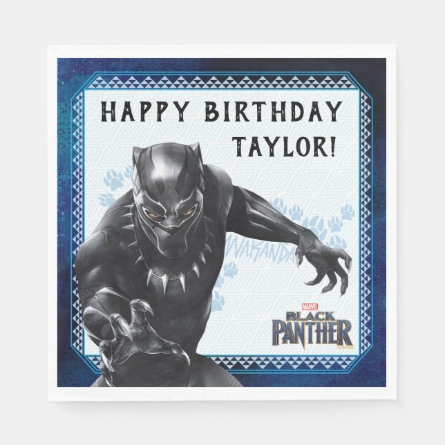 Black Panther | Birthday Napkins (Front)