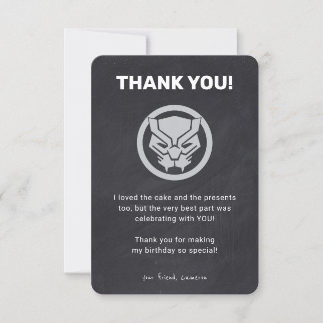Black Panther Birthday Thank You Invitation (Front)