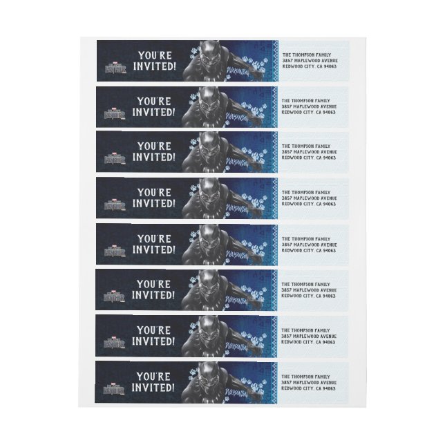 Black Panther | Birthday Wrap Around Label (Sheet)