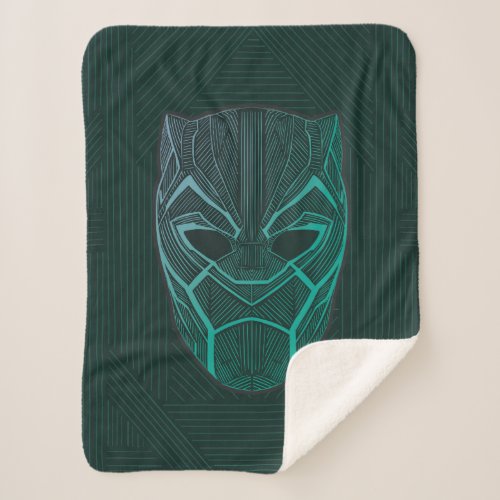 Black Panther  Black Panther Etched Mask Sherpa Blanket