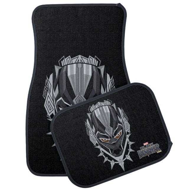 Black Panther | Black Panther Head Emblem Car Floor Mat (Set)
