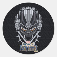 Black Panther | Black Panther Head Emblem Classic Round Sticker