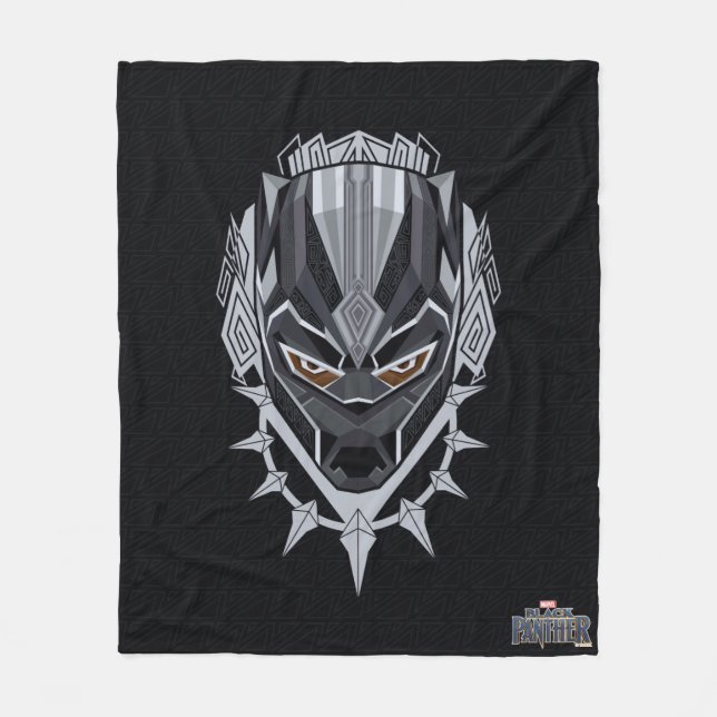 Black Panther | Black Panther Head Emblem Fleece Blanket (Front)