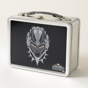 Black Panther Black Panther Head Emblem Metal Lunch Box