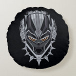 Black Panther | Black Panther Head Emblem Round Pillow