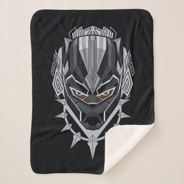 Black Panther | Black Panther Head Emblem Sherpa Blanket (Front)