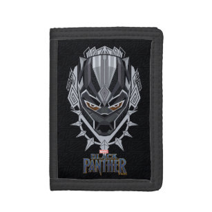 Black Panther   Black Panther Head Emblem Trifold Wallet