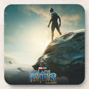 Black Panther   Black Panther Standing Atop Lair Drink Coaster