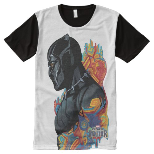Black Panther  Black Panther Tribal Graffiti All_Over_Print T_Shirt