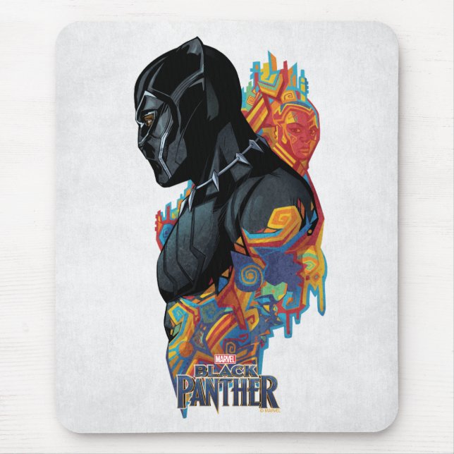 Black Panther | Black Panther Tribal Graffiti Mouse Pad (Front)