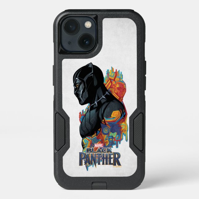 Black Panther | Black Panther Tribal Graffiti Otterbox iPhone Case (Back)
