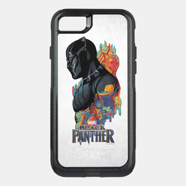 Black Panther | Black Panther Tribal Graffiti Otterbox iPhone Case (Back)